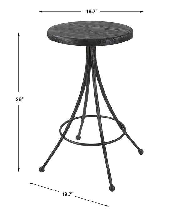 Sona Counter Stool Matte Black-Furniture-Uttermost-Lighting Design Store