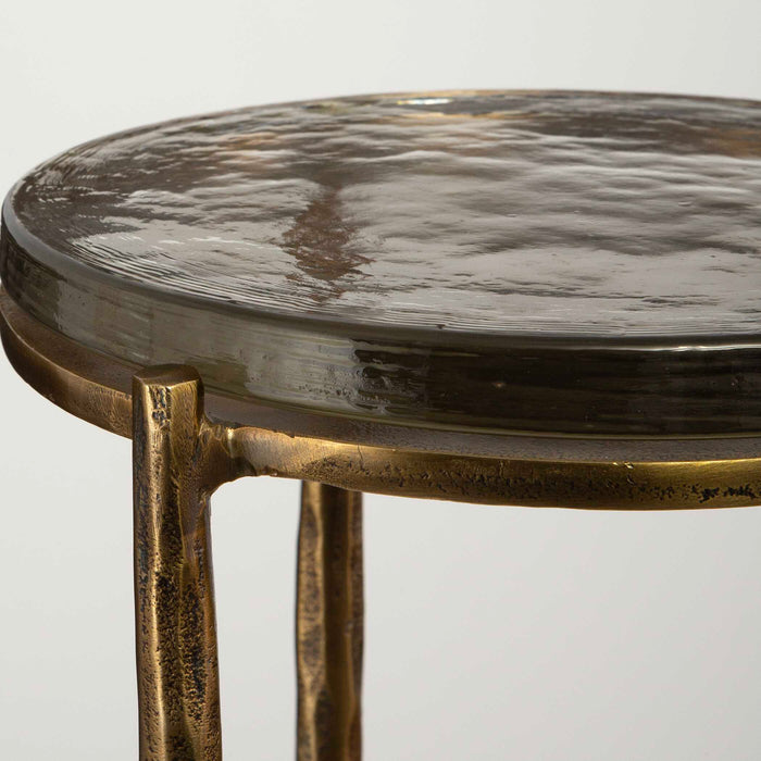 Eternity Accent Table Antique Brass-Furniture-Uttermost-Lighting Design Store