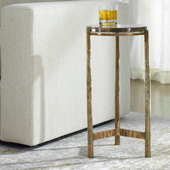 Eternity Accent Table Antique Brass-Furniture-Uttermost-Lighting Design Store
