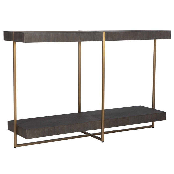 Taja Console Table Brushed Brass-Furniture-Uttermost-Lighting Design Store