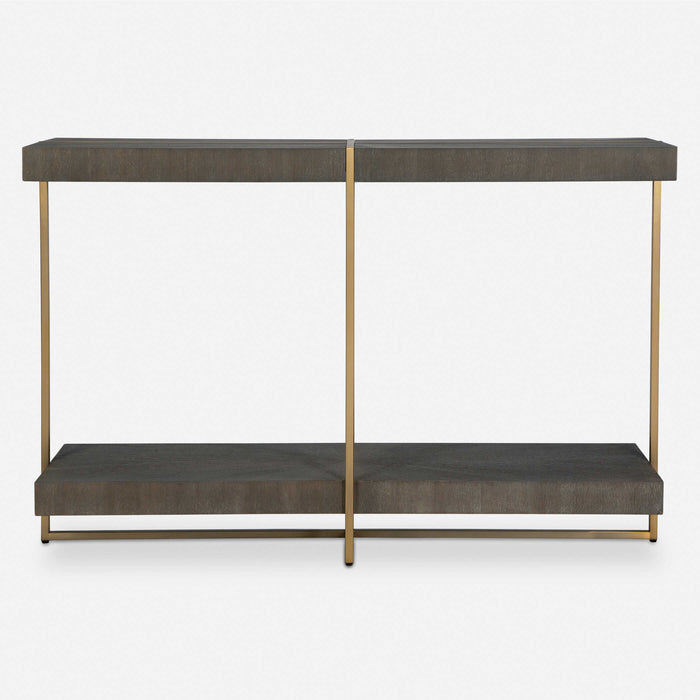 Taja Console Table Brushed Brass-Furniture-Uttermost-Lighting Design Store
