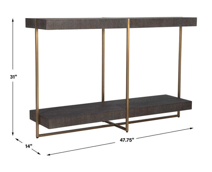 Taja Console Table Brushed Brass-Furniture-Uttermost-Lighting Design Store