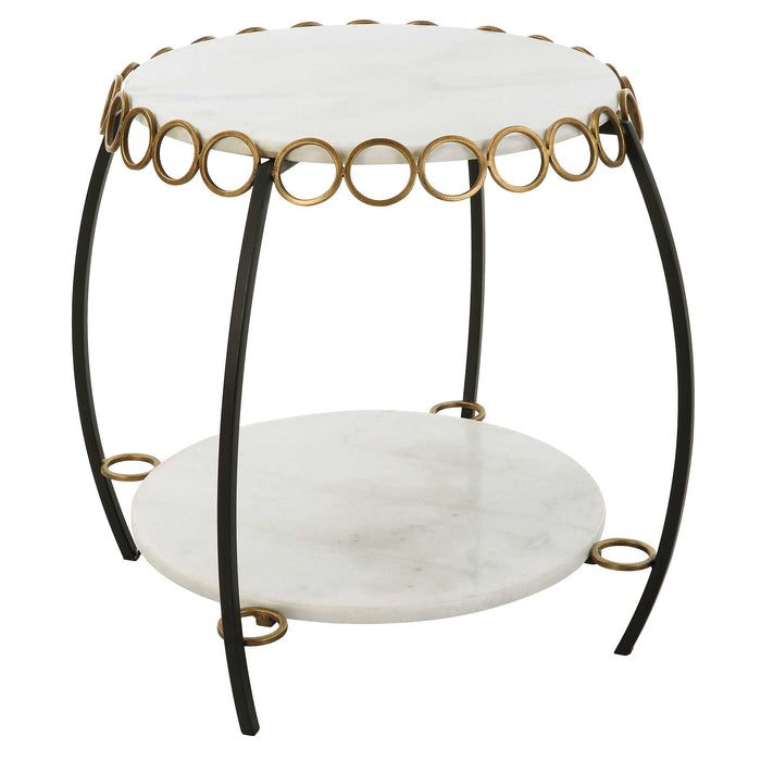 Chainlink Side Table Antiqued Gold-Furniture-Uttermost-Lighting Design Store
