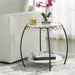 Chainlink Side Table Antiqued Gold-Furniture-Uttermost-Lighting Design Store
