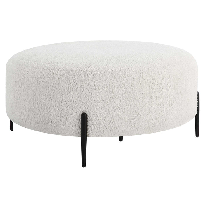 Arles Ottoman Satin Black-Furniture-Uttermost-Lighting Design Store
