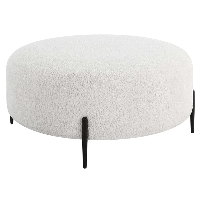 Arles Ottoman Satin Black-Furniture-Uttermost-Lighting Design Store