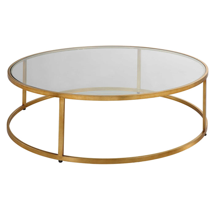 Radius Coffee Table Antiqued Gold-Furniture-Uttermost-Lighting Design Store