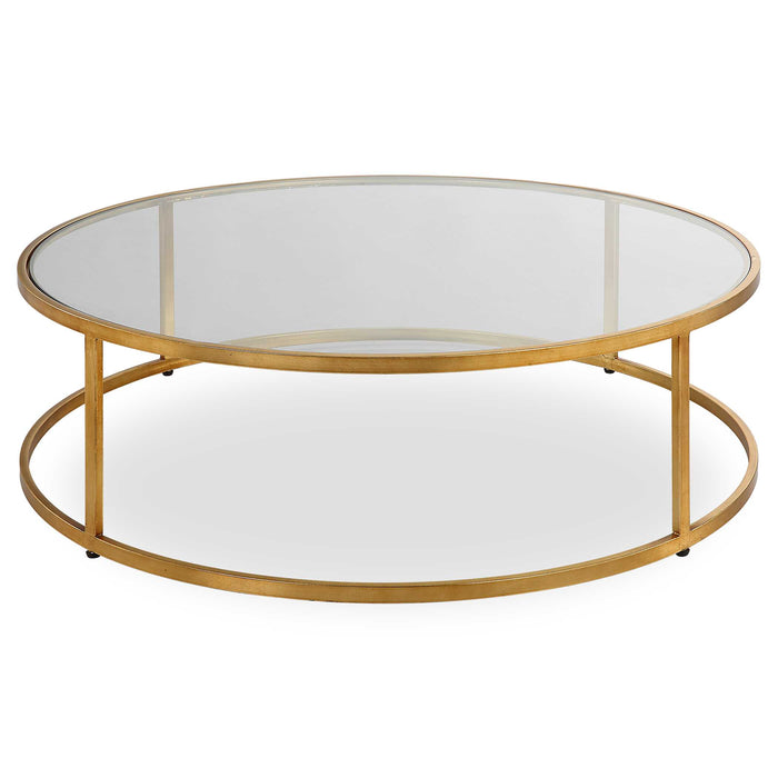 Radius Coffee Table Antiqued Gold-Furniture-Uttermost-Lighting Design Store