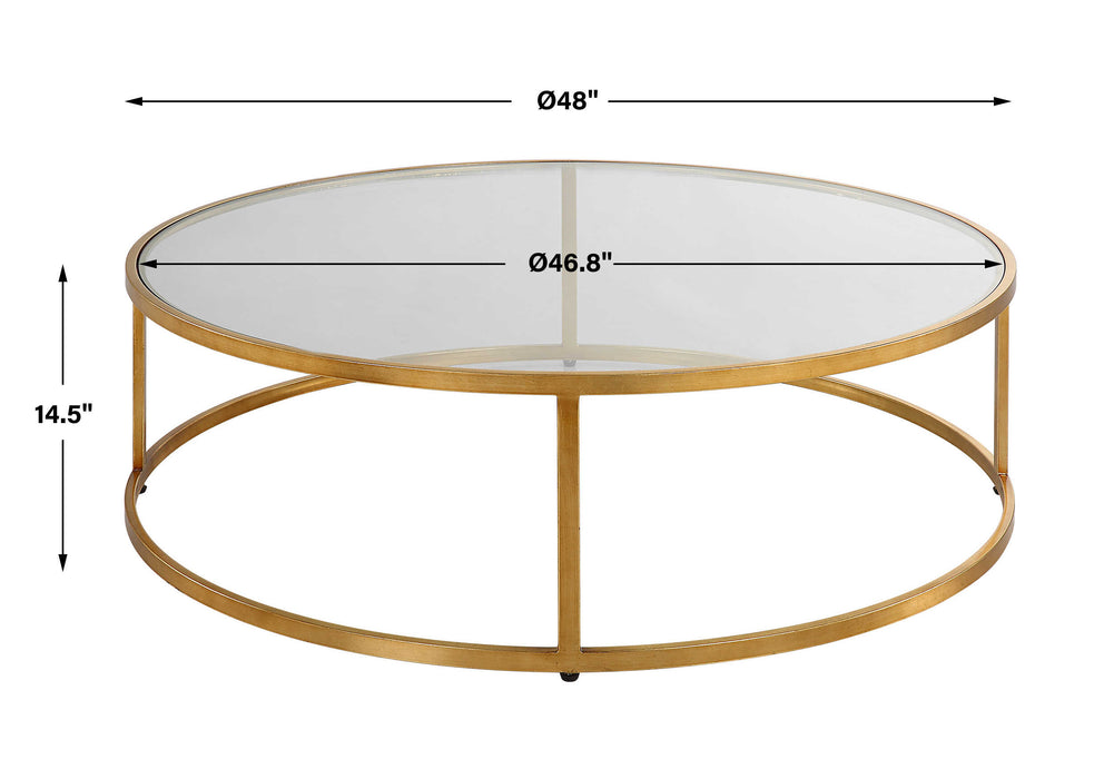 Radius Coffee Table Antiqued Gold-Furniture-Uttermost-Lighting Design Store