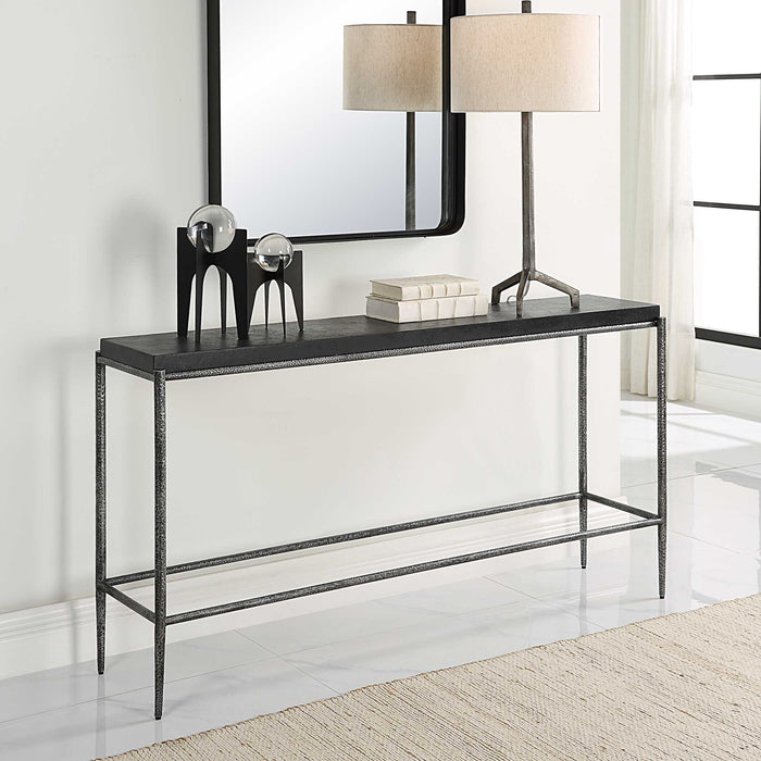 Crescendo Console Table Dark Silver-Furniture-Uttermost-Lighting Design Store