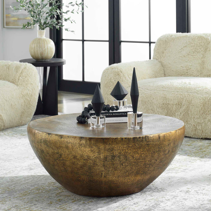 Gilded Dome Coffee Table-Uttermost-Lighting Design Store