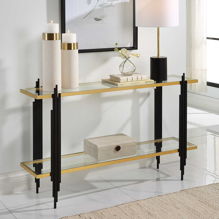 Empire Console Table Gold Leaf-Furniture-Uttermost-Lighting Design Store