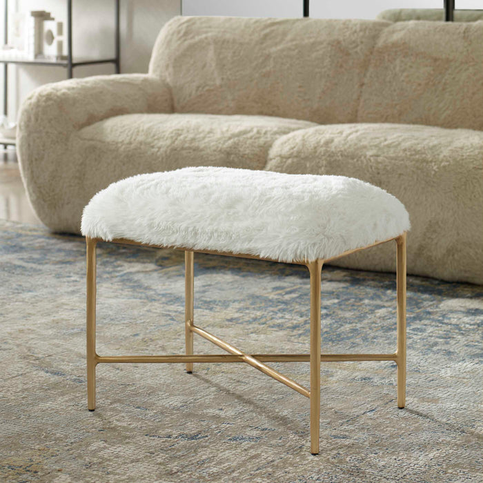 Charmed Bench Soft Gold-Furniture-Uttermost-Lighting Design Store