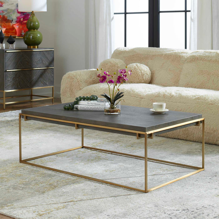 Surround Coffee Table Brushed Brass-Furniture-Uttermost-Lighting Design Store