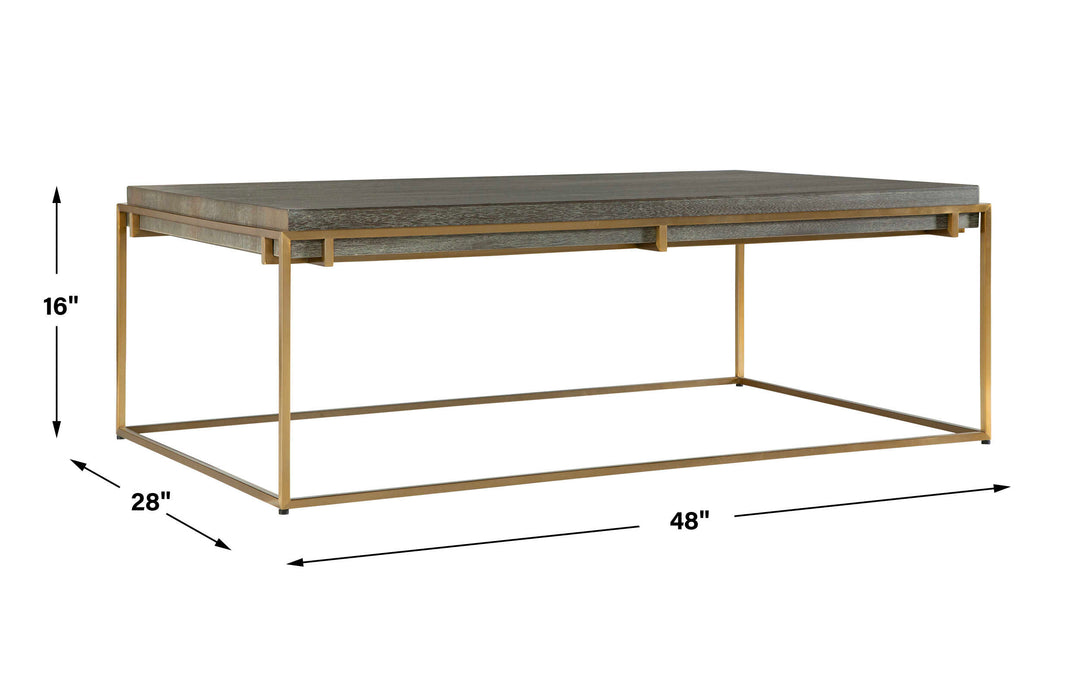Surround Coffee Table Brushed Brass-Furniture-Uttermost-Lighting Design Store