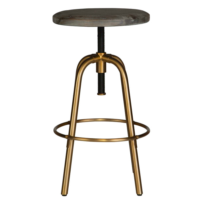 Revolve Counter Stool Brushed Brass-Furniture-Uttermost-Lighting Design Store