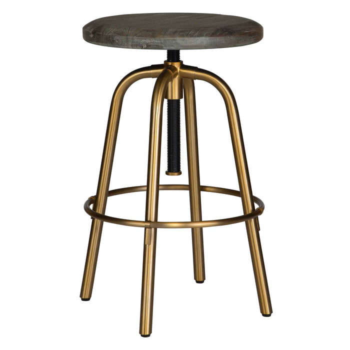 Revolve Counter Stool Brushed Brass-Furniture-Uttermost-Lighting Design Store