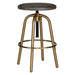 Revolve Counter Stool Brushed Brass-Furniture-Uttermost-Lighting Design Store