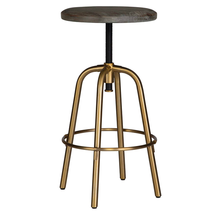 Revolve Counter Stool Brushed Brass-Furniture-Uttermost-Lighting Design Store