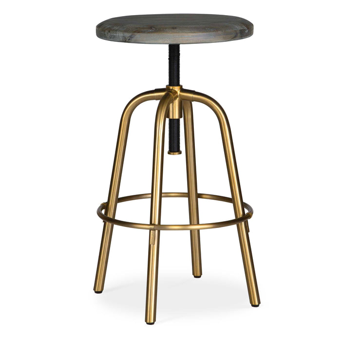 Revolve Counter Stool Brushed Brass-Furniture-Uttermost-Lighting Design Store