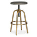 Revolve Counter Stool Brushed Brass-Furniture-Uttermost-Lighting Design Store