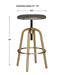 Revolve Counter Stool Brushed Brass-Furniture-Uttermost-Lighting Design Store