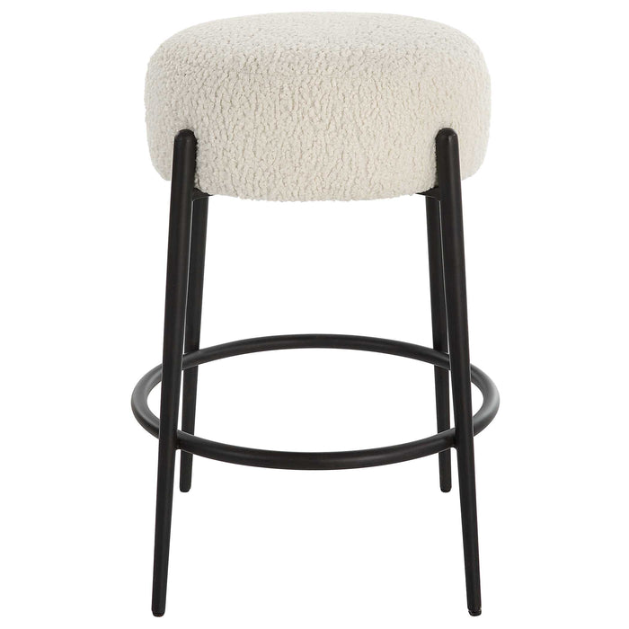 Arles Counter Stool Satin Black-Furniture-Uttermost-Lighting Design Store