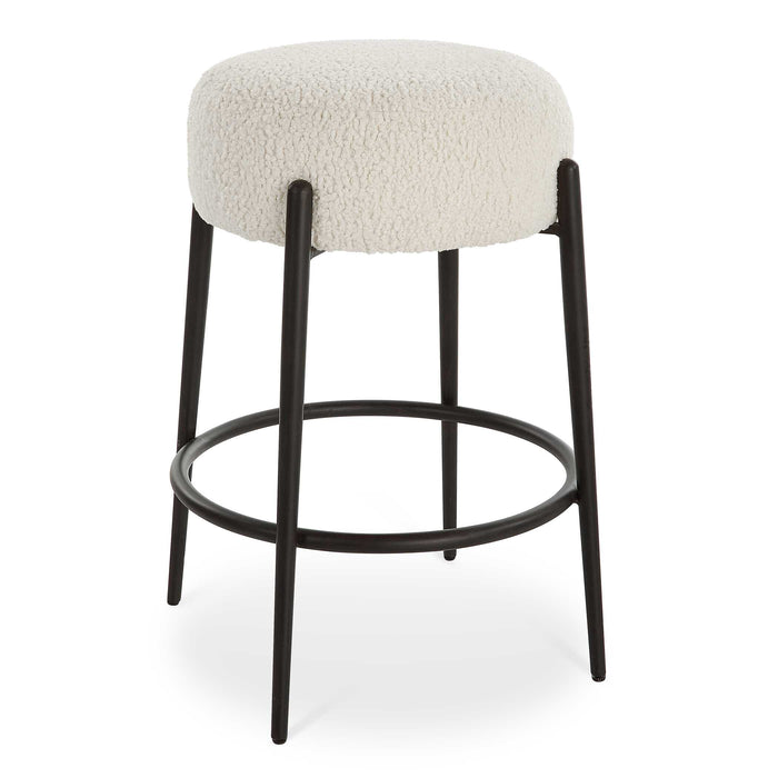 Arles Counter Stool Satin Black-Furniture-Uttermost-Lighting Design Store