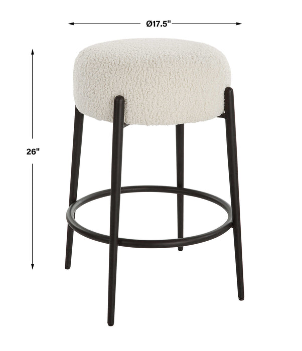 Arles Counter Stool Satin Black-Furniture-Uttermost-Lighting Design Store