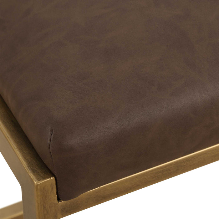 Atticus Counter Stool Antique Brushed Brass-Furniture-Uttermost-Lighting Design Store