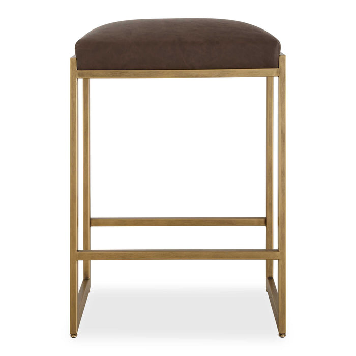 Atticus Counter Stool Antique Brushed Brass-Furniture-Uttermost-Lighting Design Store