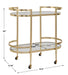 Isabelle Bar Cart Gold Leaf-Furniture-Uttermost-Lighting Design Store