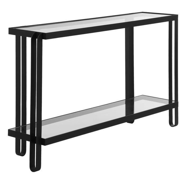 Shadow Console Table Satin Black-Furniture-Uttermost-Lighting Design Store