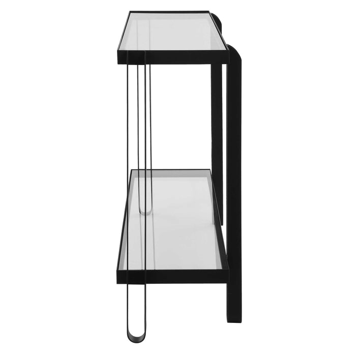 Shadow Console Table Satin Black-Furniture-Uttermost-Lighting Design Store