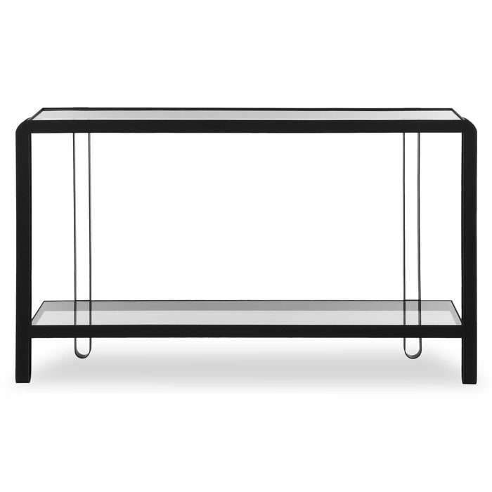 Shadow Console Table Satin Black-Furniture-Uttermost-Lighting Design Store