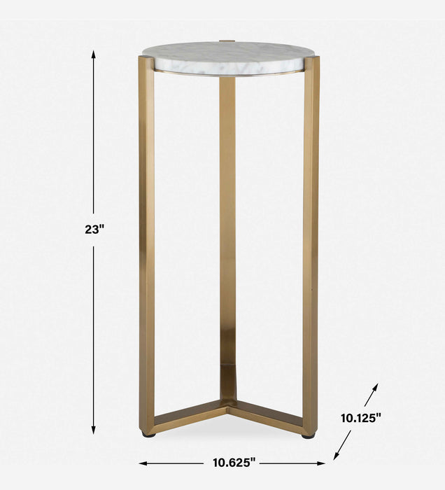Pietra Drink Table Antique Brass-Furniture-Uttermost-Lighting Design Store
