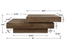 Rustic Planes Coffee Table Solid Wood-Furniture-Uttermost-Lighting Design Store