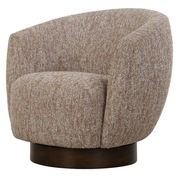 Dunes Swivel Chair Dark Walnut-Furniture-Uttermost-Lighting Design Store