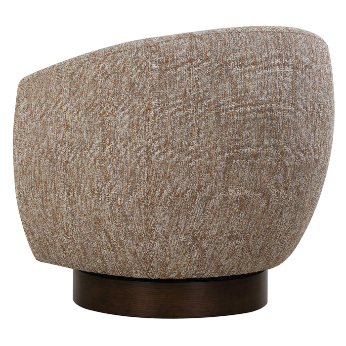 Dunes Swivel Chair Dark Walnut-Furniture-Uttermost-Lighting Design Store