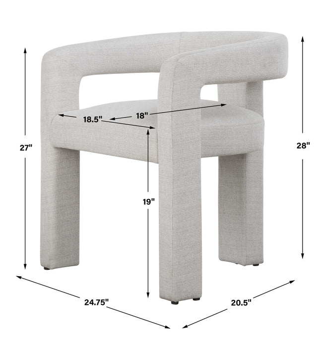 Perspective Dining Chair Ecru-Furniture-Uttermost-Lighting Design Store