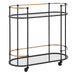Andre Bar Cart Satin Black-Furniture-Uttermost-Lighting Design Store