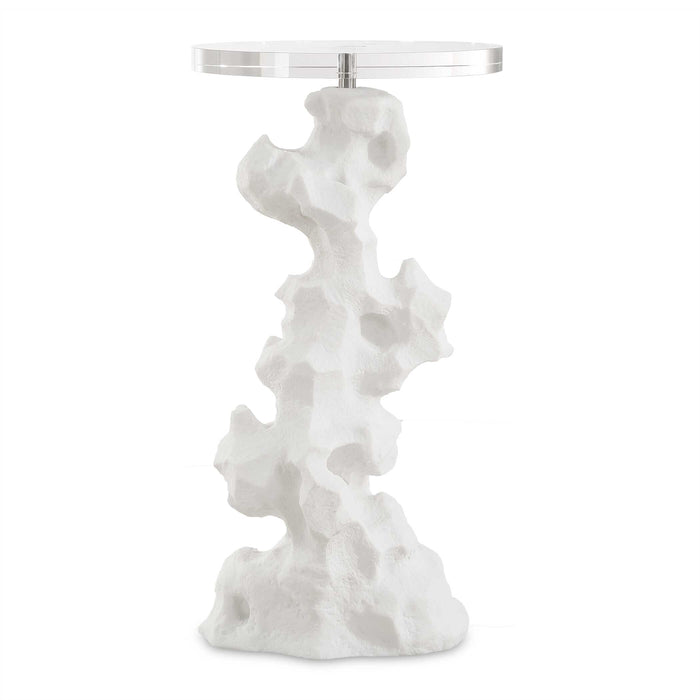 Remnant Drink Table White Stone-Furniture-Uttermost-Lighting Design Store