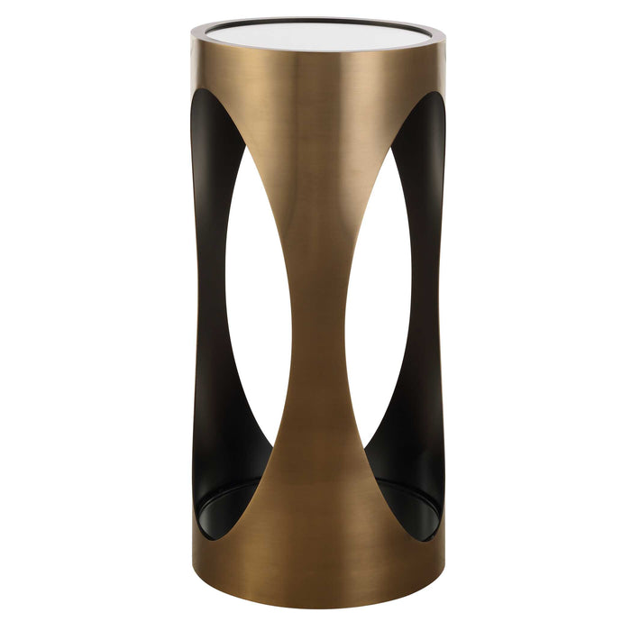 Achilles Drink Table Brushed Brass-Furniture-Uttermost-Lighting Design Store