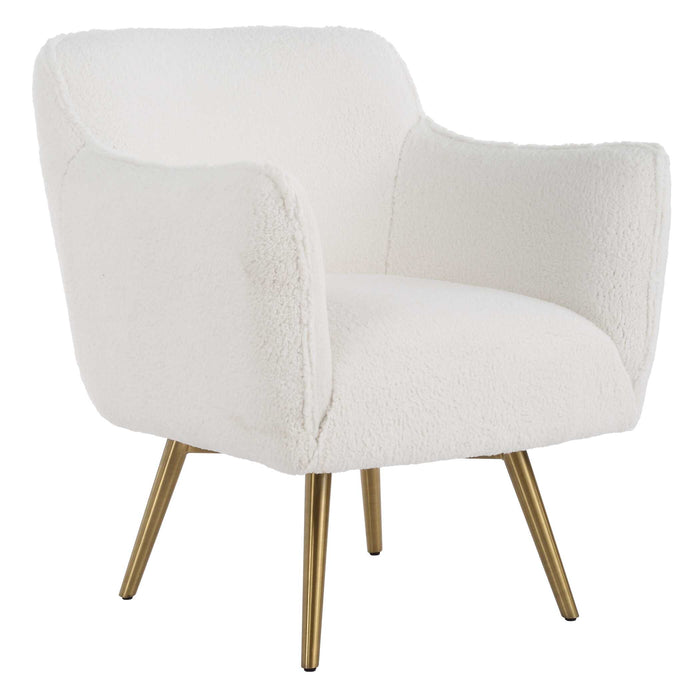 Oasis Swivel Chair Brushed Brass-Furniture-Uttermost-Lighting Design Store
