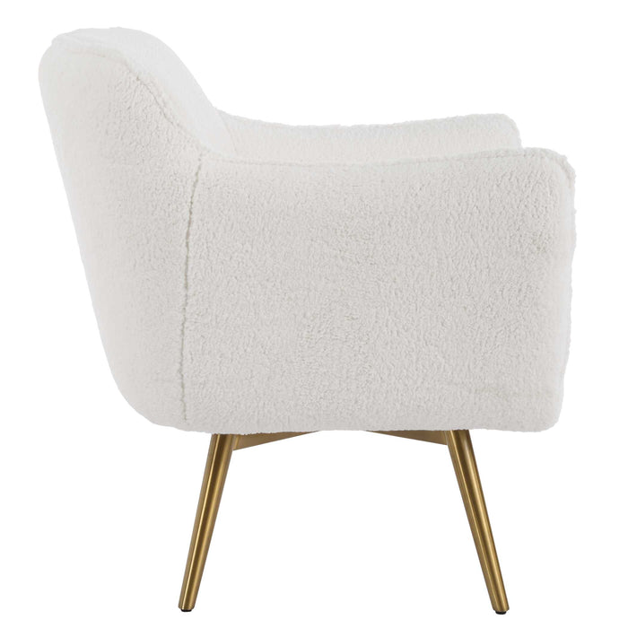 Oasis Swivel Chair Brushed Brass-Furniture-Uttermost-Lighting Design Store