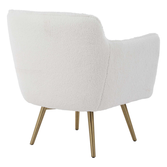 Oasis Swivel Chair Brushed Brass-Furniture-Uttermost-Lighting Design Store