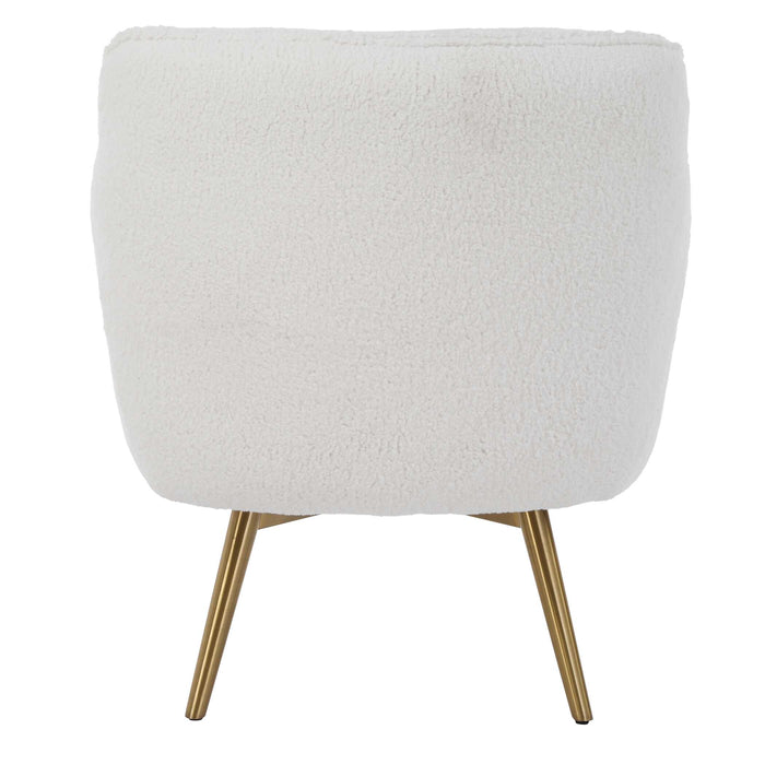 Oasis Swivel Chair Brushed Brass-Furniture-Uttermost-Lighting Design Store