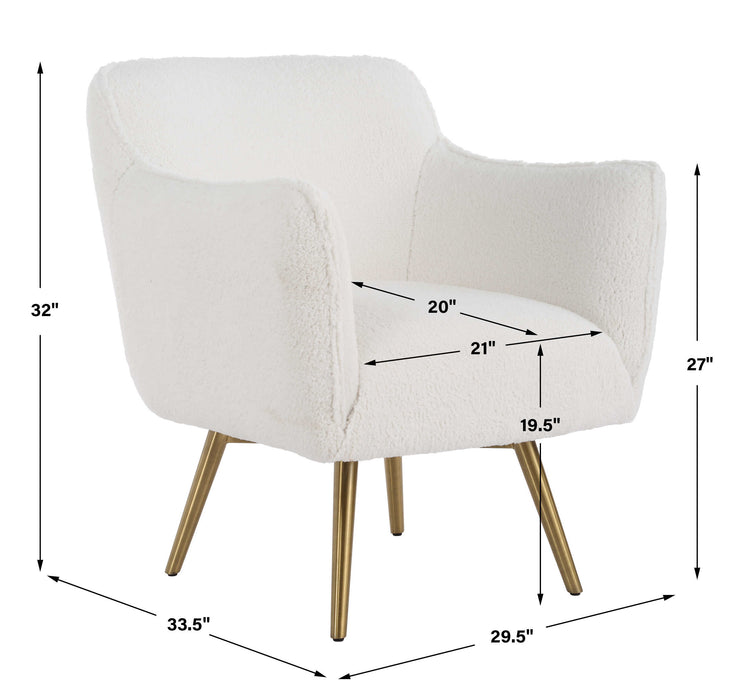 Oasis Swivel Chair Brushed Brass-Furniture-Uttermost-Lighting Design Store