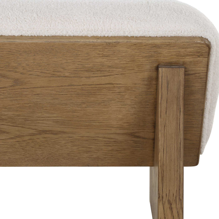 Wedged Bench Soft Ivory-Furniture-Uttermost-Lighting Design Store