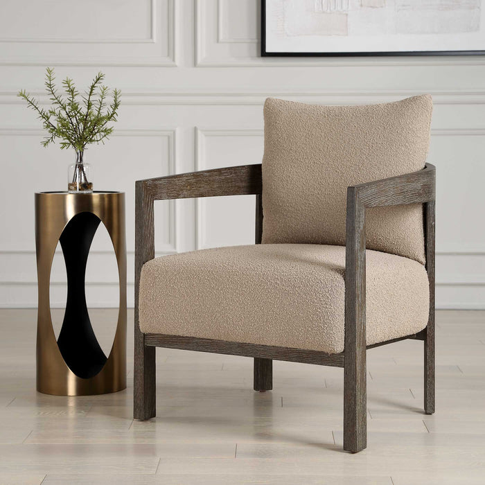 Sienna Accent Chair Solid Oak-Furniture-Uttermost-Lighting Design Store
